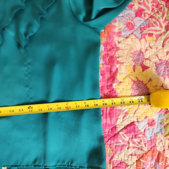 Vintage 70s Dressy Sheer Green Blouse Business Office Party Academia Preppy - Picture 10 of 13